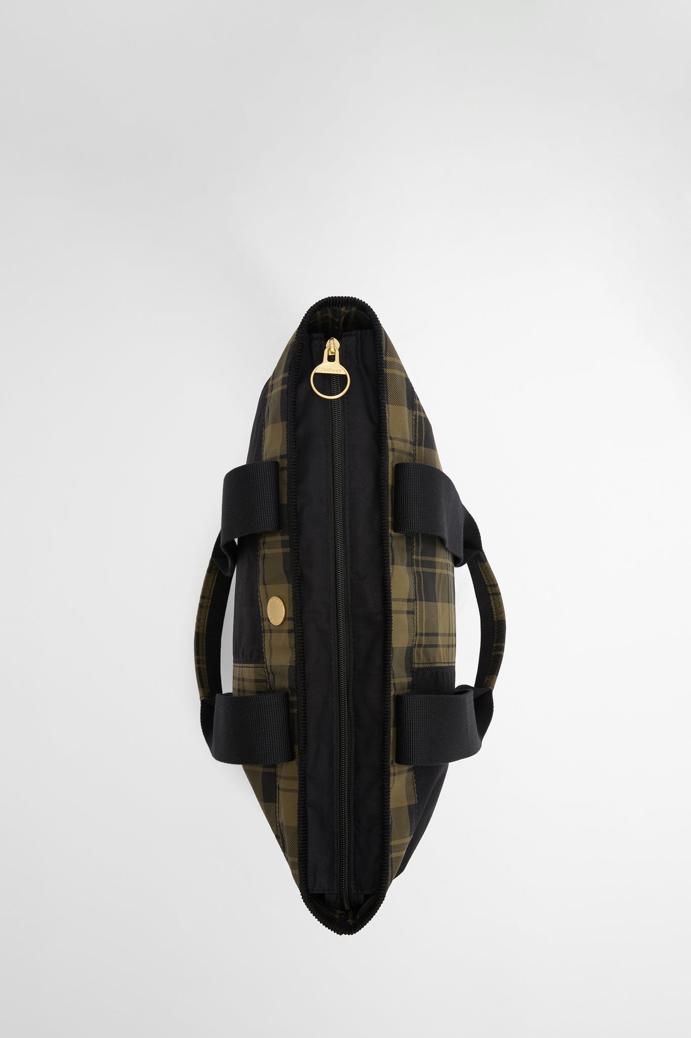 Mya Patchwork Tote Bag Black/Olive Check