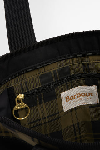 Mya Patchwork Tote Bag Black/Olive Check