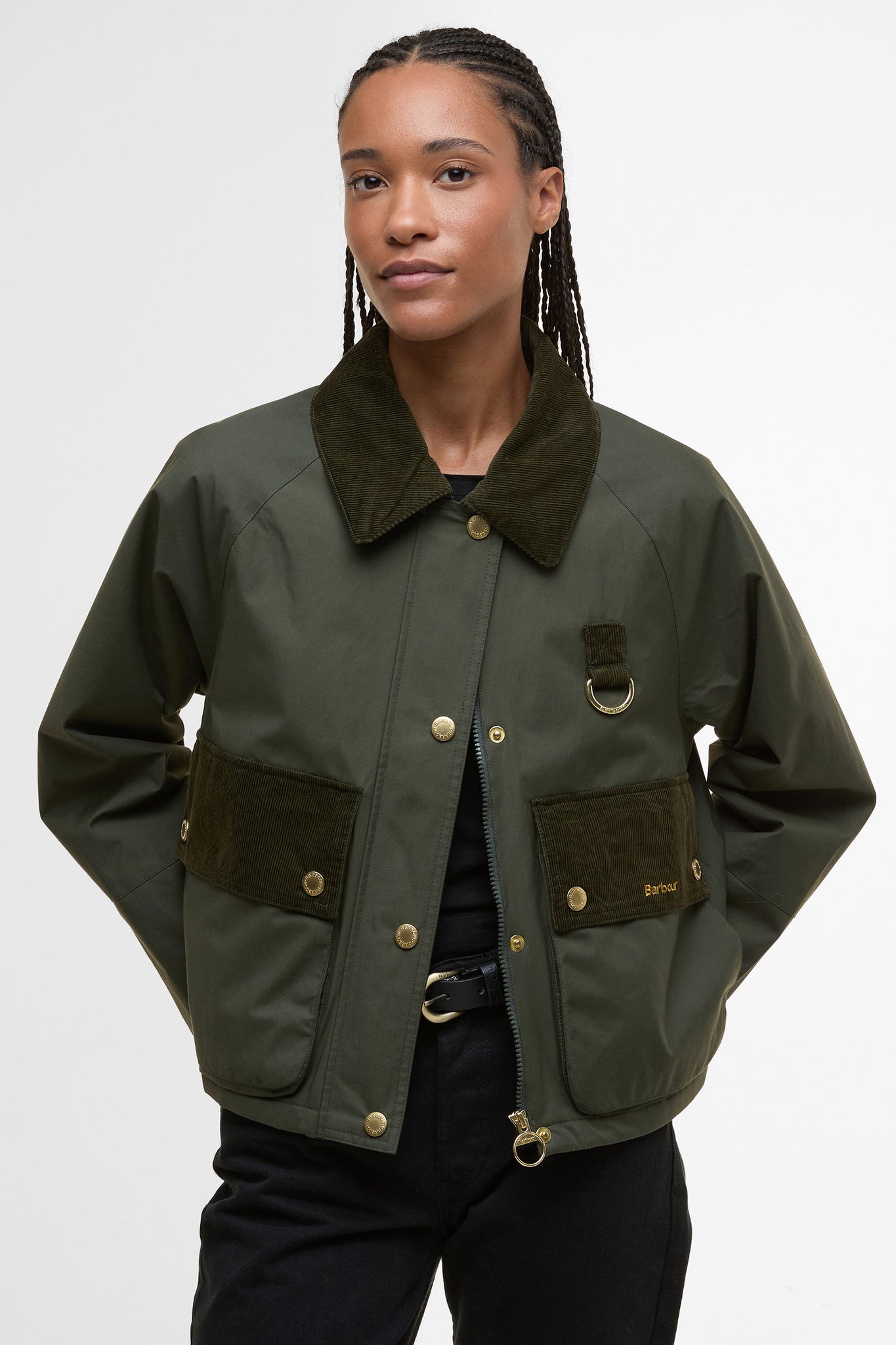 Phoebe Casual Jacket Olive/Brown