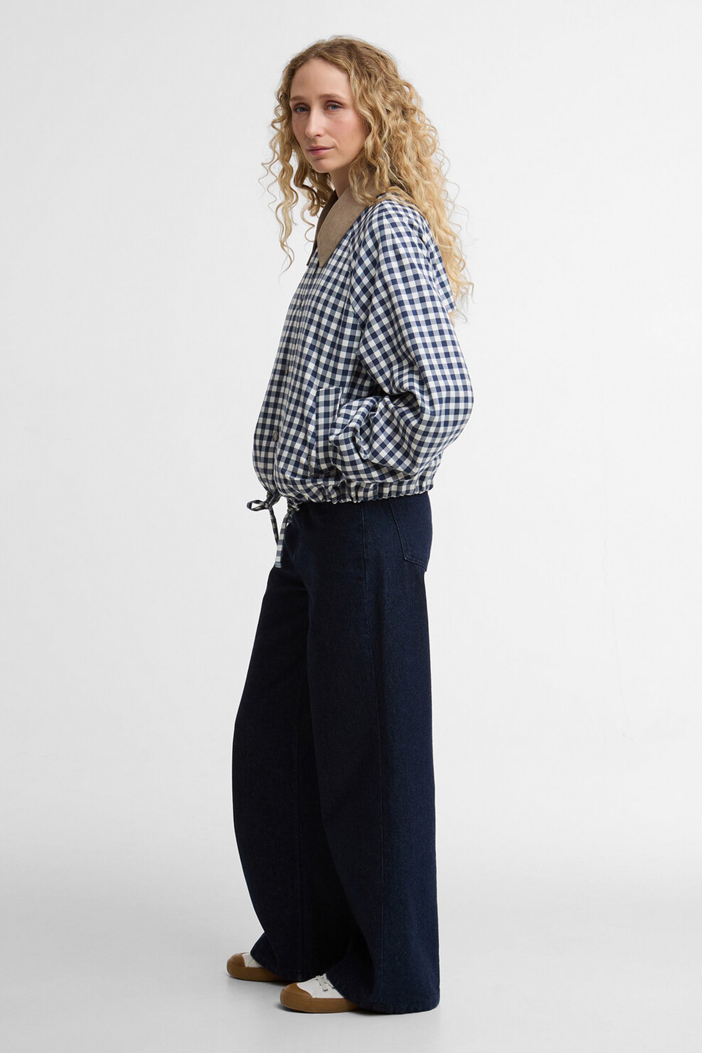 Ovingham Casual Jacket Gingham Navy/Neutral