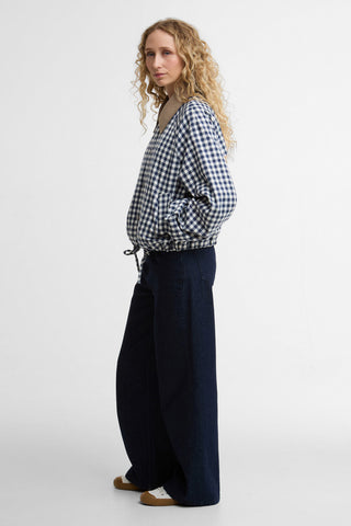 Ovingham Casual Jacket Gingham Navy/Neutral