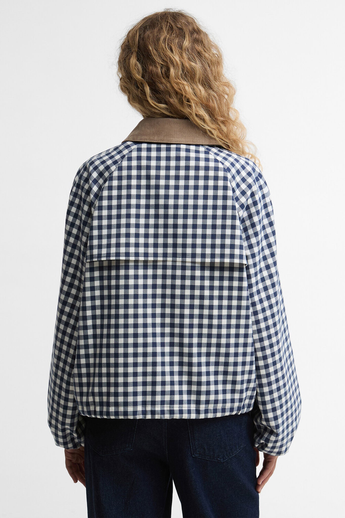 Ovingham Casual Jacket Gingham Navy/Neutral