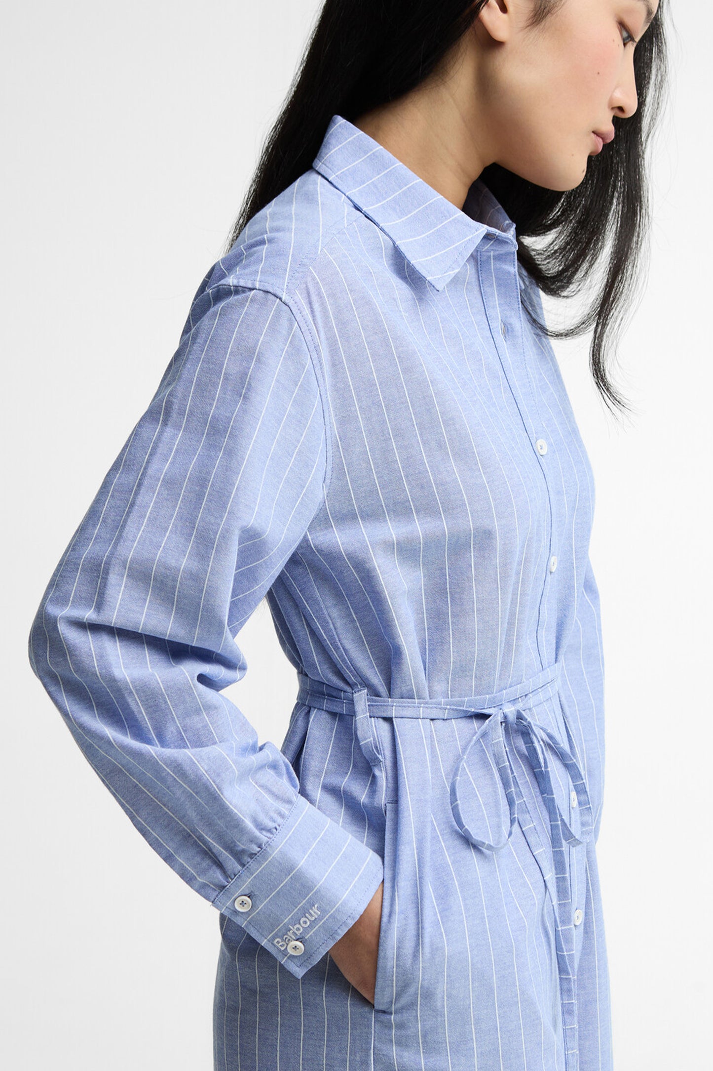 Avon Midi Dress Chambray/White Stripe