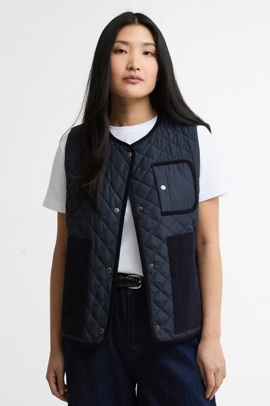 Thulby Quilted Gilet Dark Navy