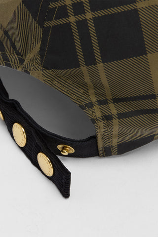 Elaine Check Cap Olive Check