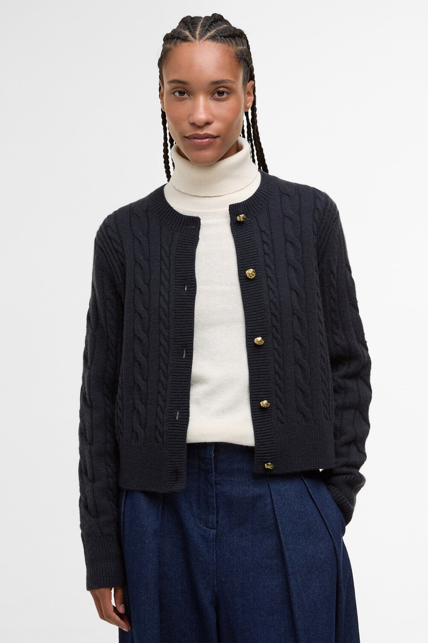 Elina Knitted Cardigan Dark Navy