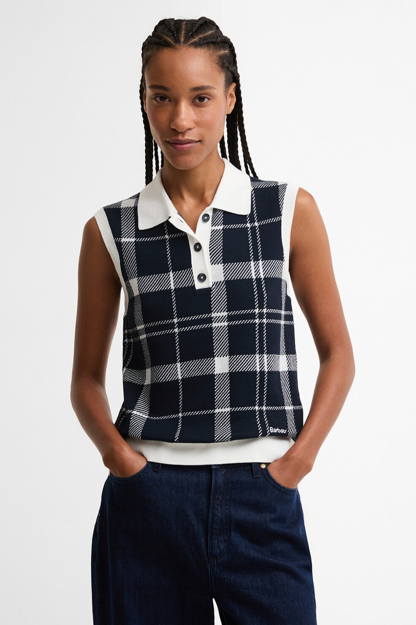 Allerdale Knitted Vest Multi Check