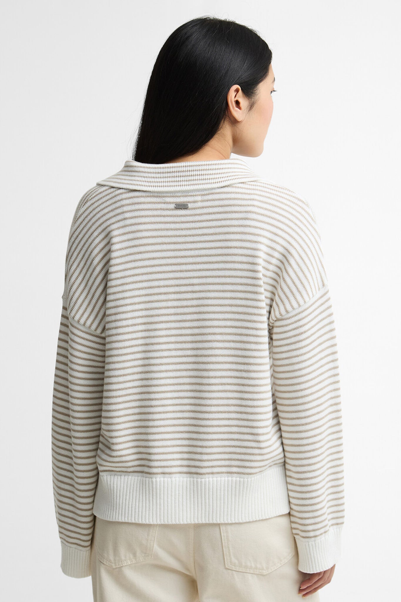 Aylesby Knitted Jumper Cloud/Sand Stripe