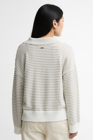 Aylesby Knitted Jumper Cloud/Sand Stripe