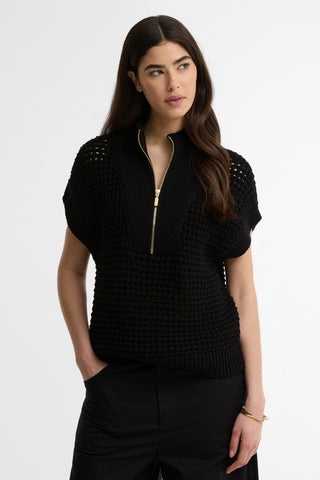 Niamh Sleeveless Knitted Jumper Black