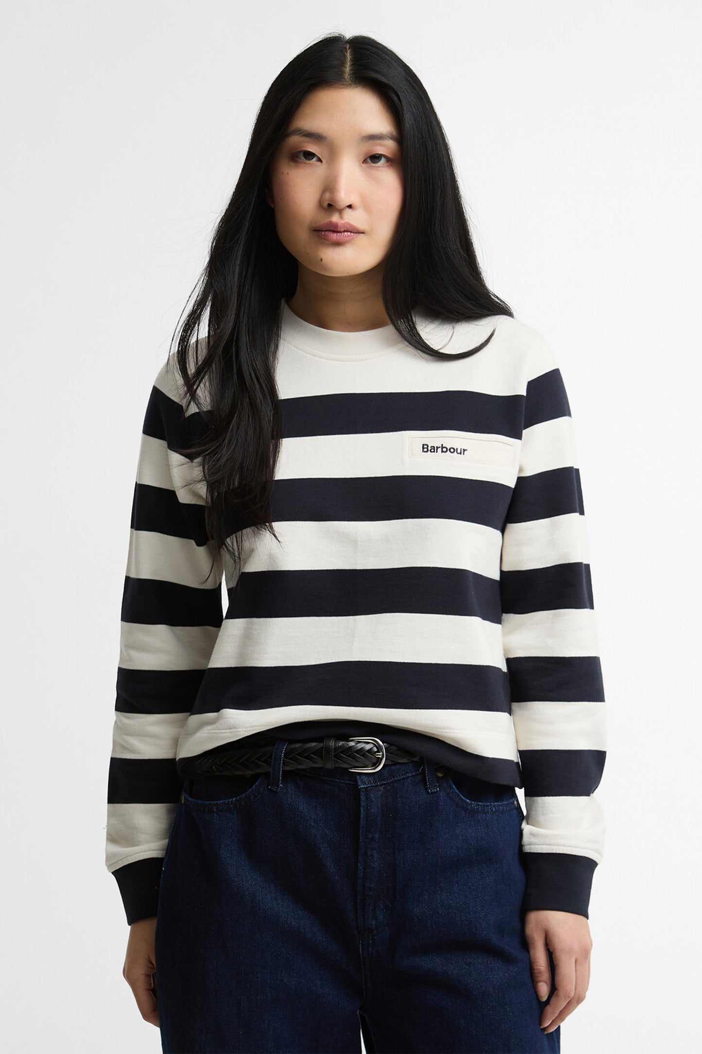 Aylesby Striped Sweatshirt Dark Navy/Cloud Stripe