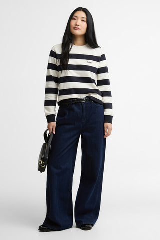 Aylesby Striped Sweatshirt Dark Navy/Cloud Stripe