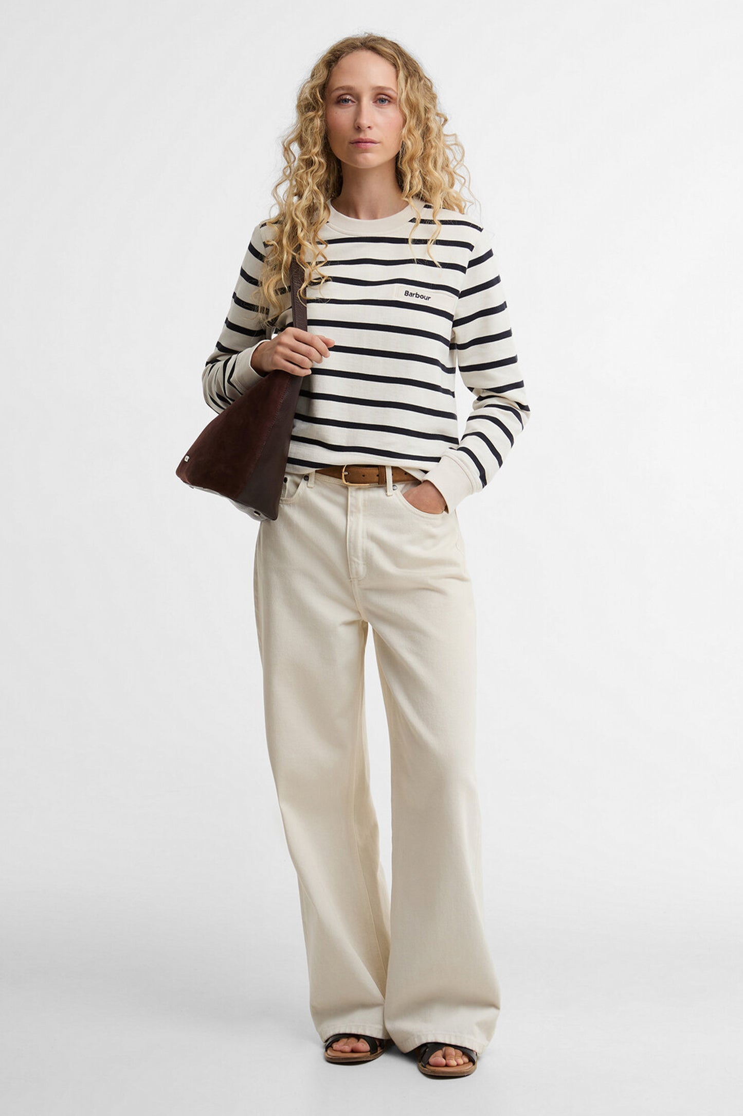 Aylesby Striped Sweatshirt Cloud/Dark Navy Stripe