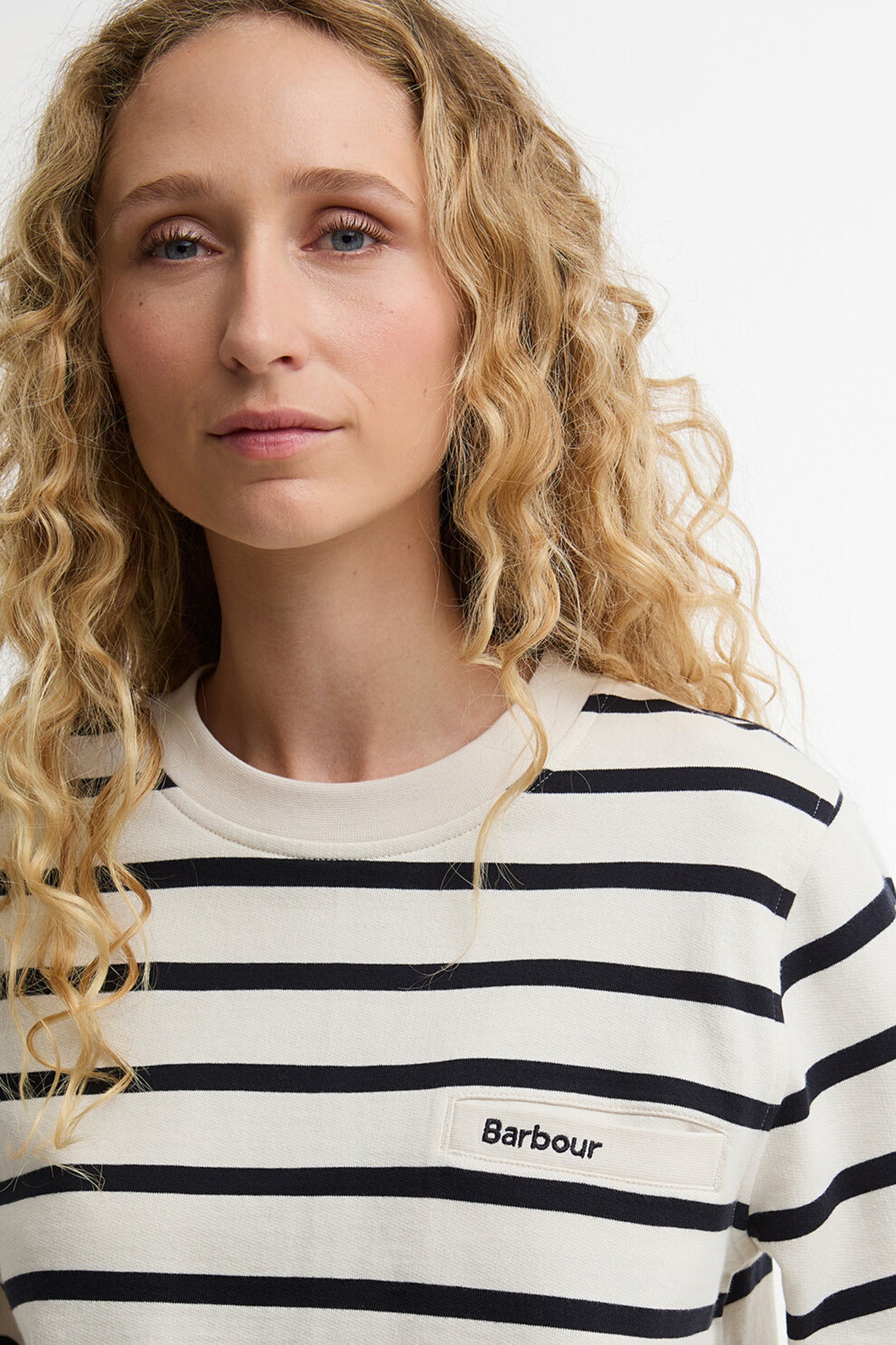 Aylesby Striped Sweatshirt Cloud/Dark Navy Stripe