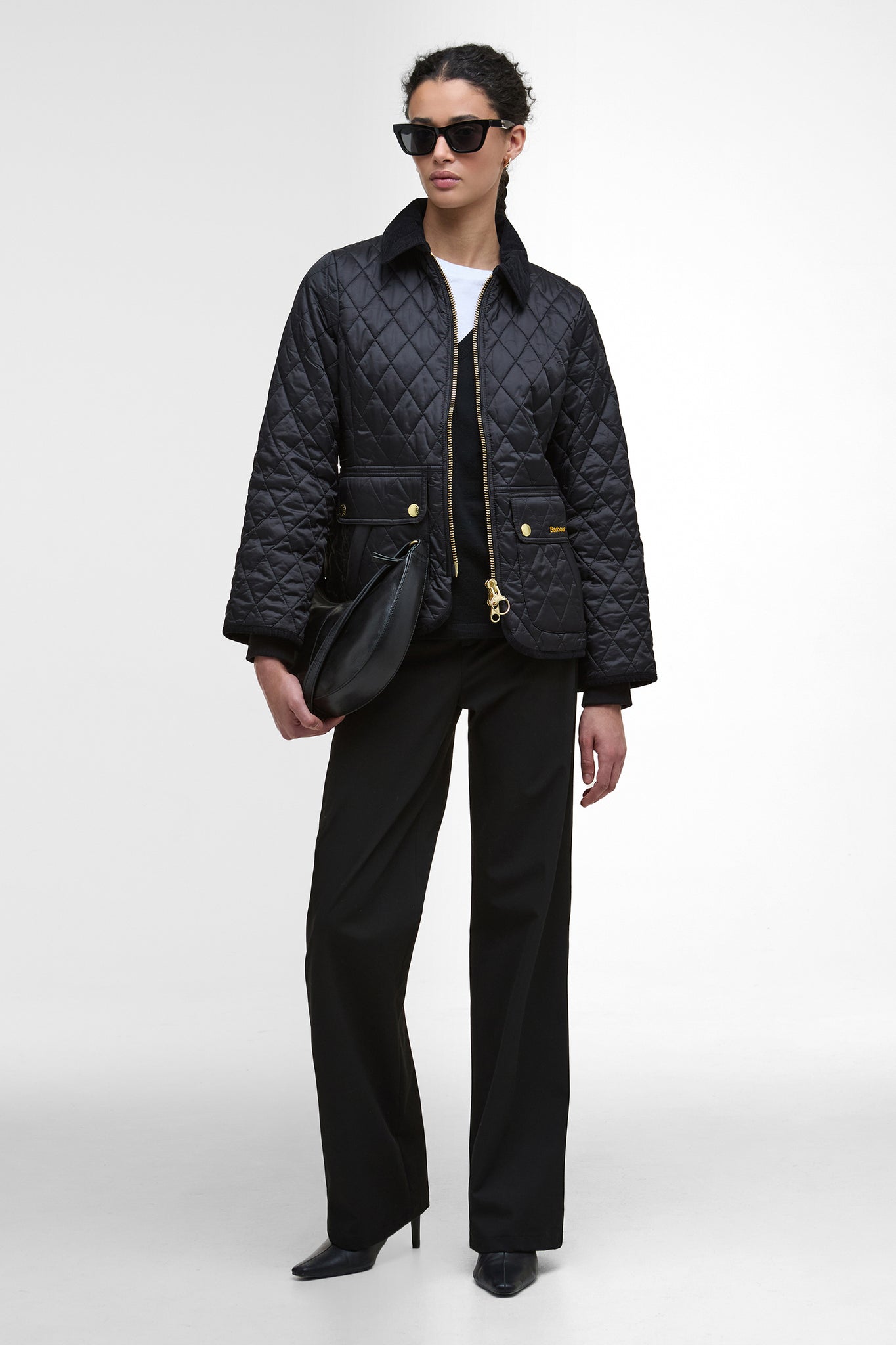 Fitted Beadnell Quilted Jacket Black/Classic