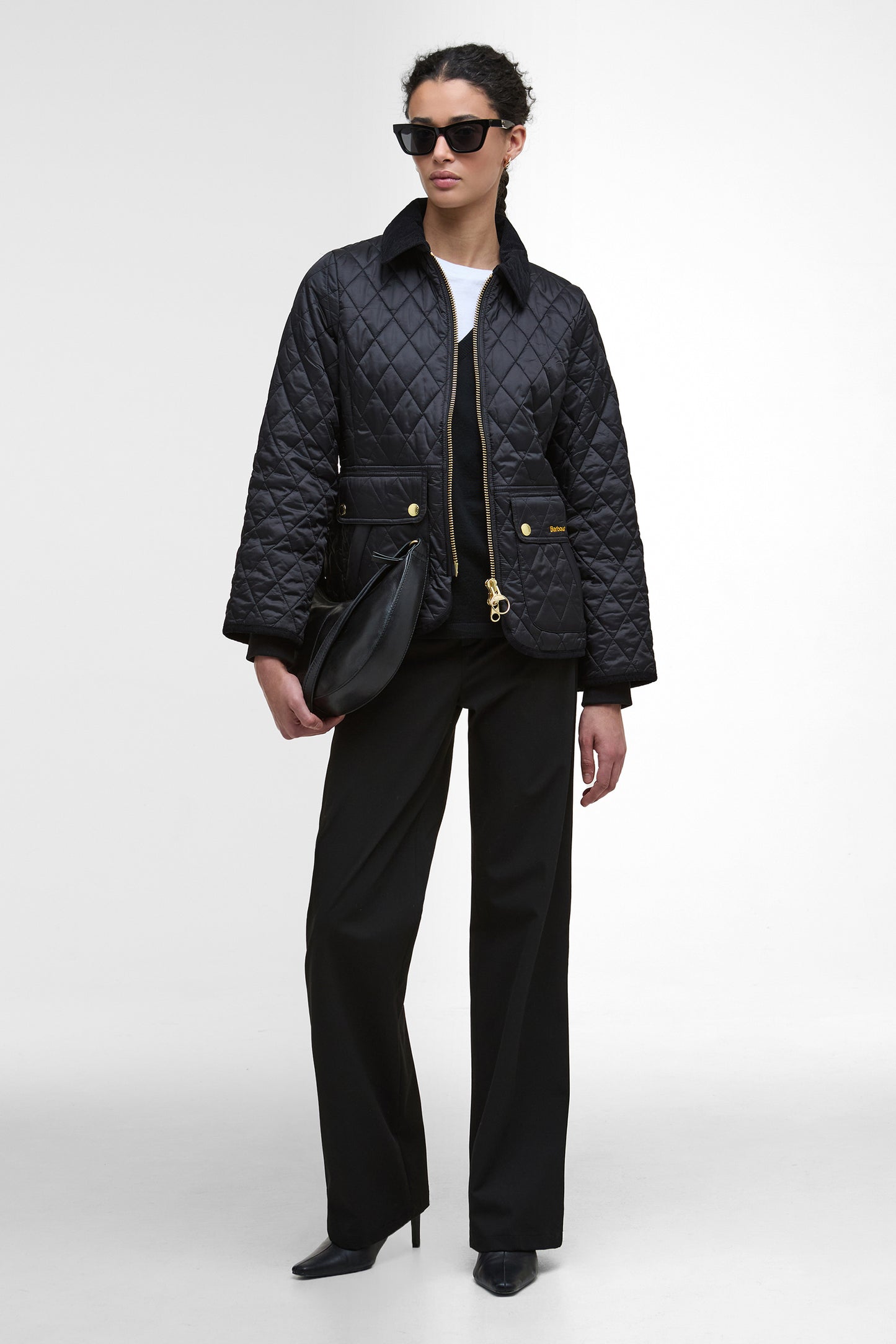 Fitted Beadnell Quilted Jacket Black/Classic