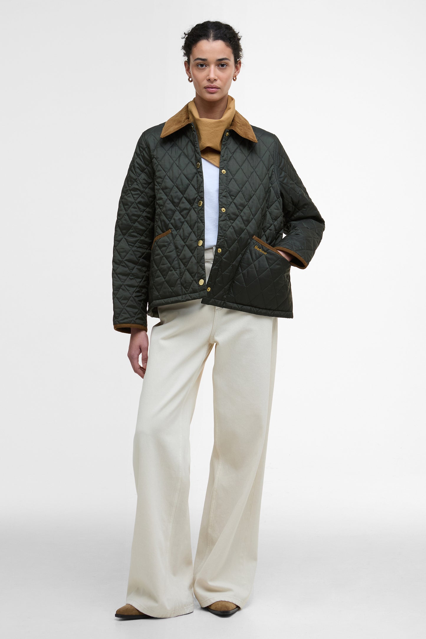 Icons Cropped Liddesdale Quilted Jacket Sage/Ancient