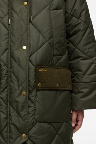 Braidley Quilted Jacket Olive/Ancient Tartan