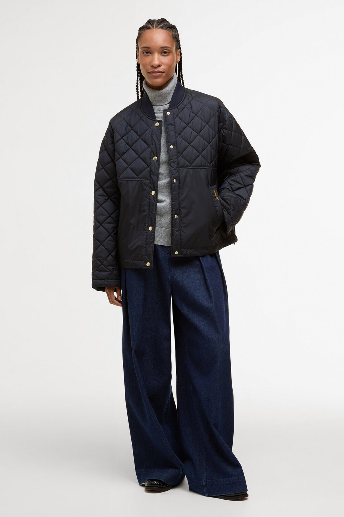 Wetherby Quilted Jacket Dark Navy/Dress Tartan