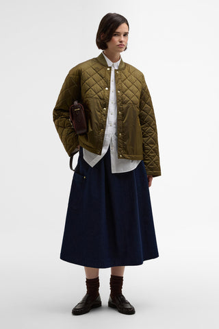 Wetherby Quilted Jacket Golden Olive/Ancient Tartan