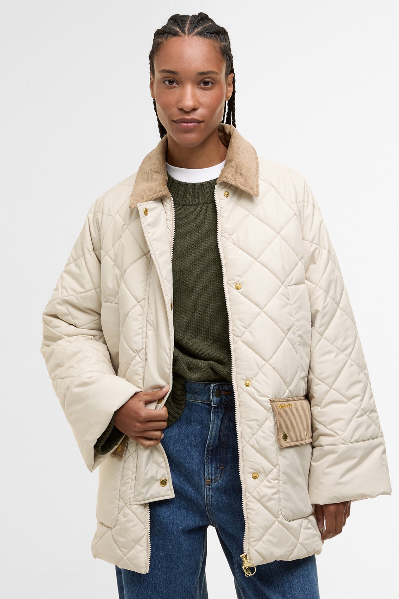 Aldburgh Quilted Jacket Oatmeal/Ancient Tartan