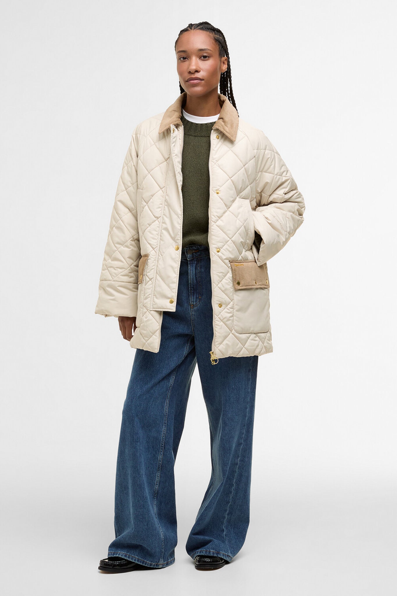 Aldburgh Quilted Jacket Oatmeal/Ancient Tartan