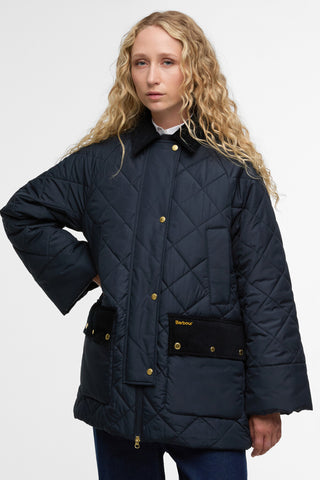 Aldburgh Quilted Jacket Navy/Dress Tartan