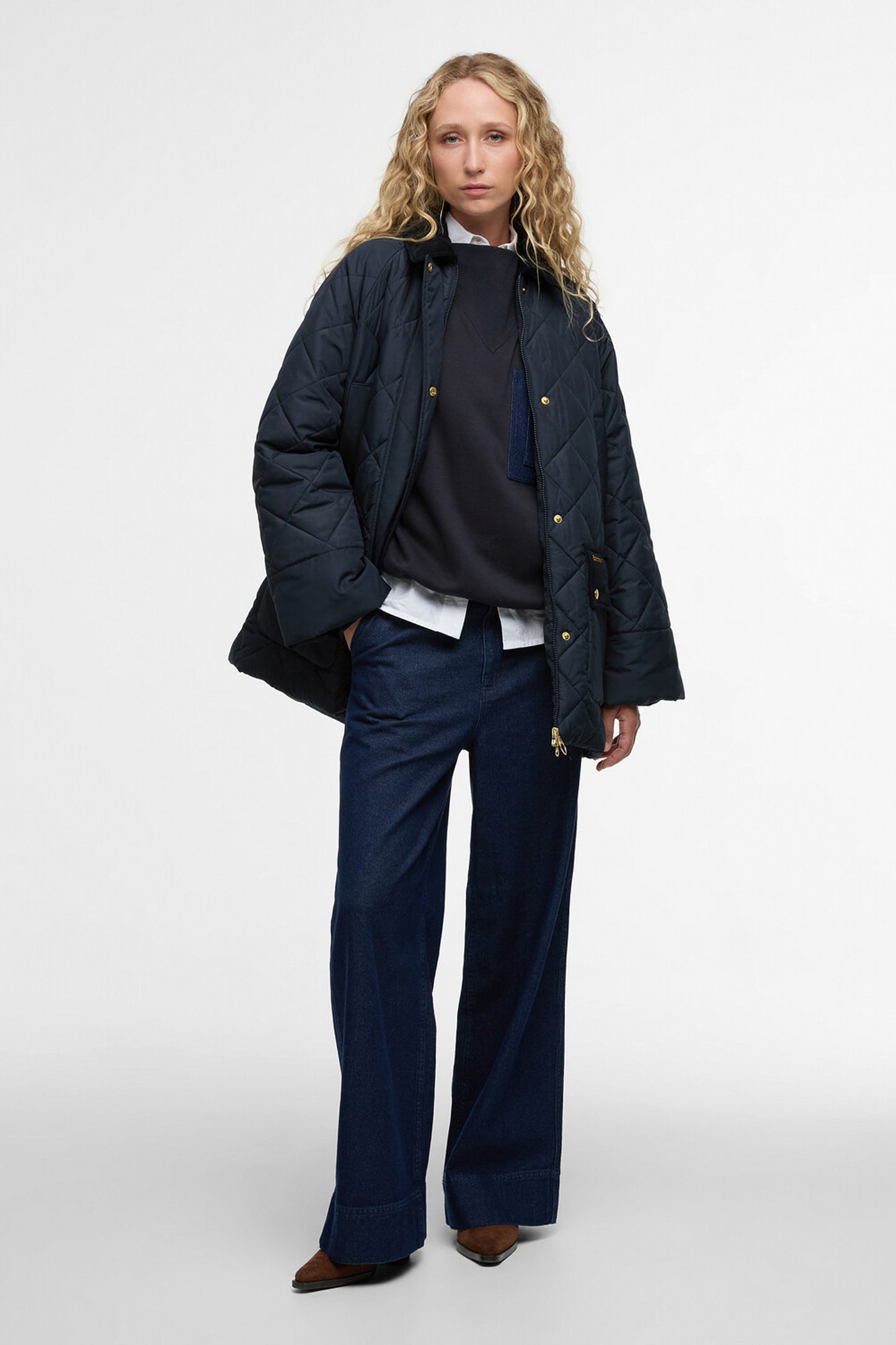 Aldburgh Quilted Jacket Navy/Dress Tartan