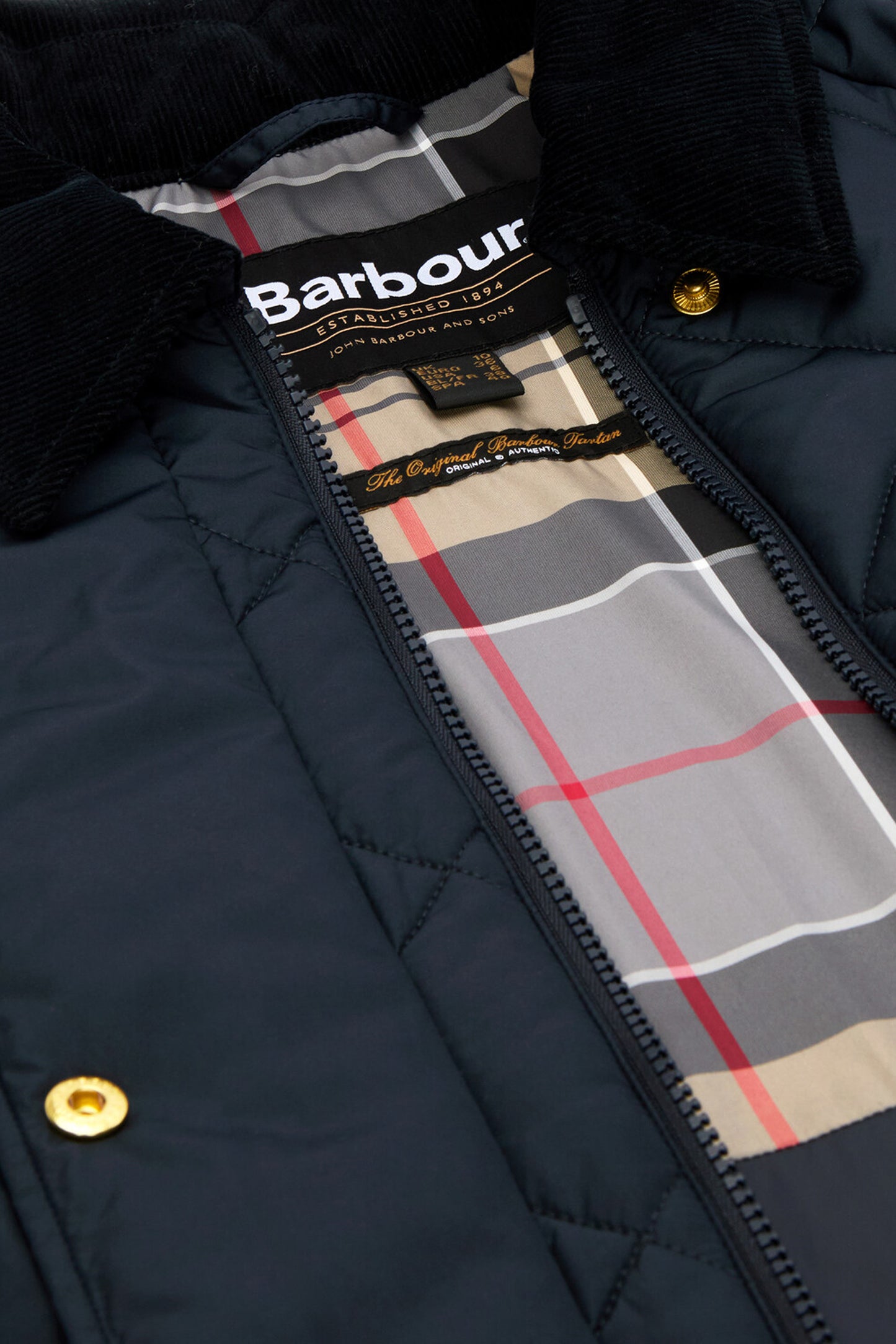 Aldburgh Quilted Jacket Navy/Dress Tartan