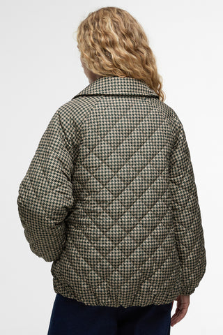 Laoise Check Quilted Jacket Sage Houndstooth/Sand Dune
