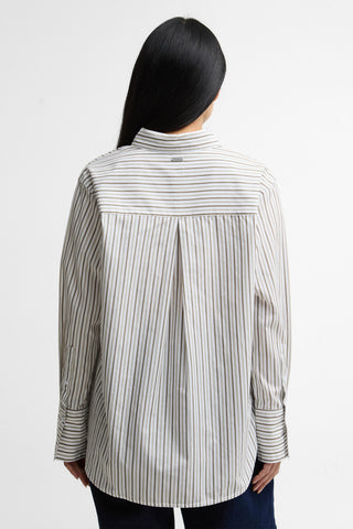 Fawley Shirt Dusky Green/Light Sand Stripe