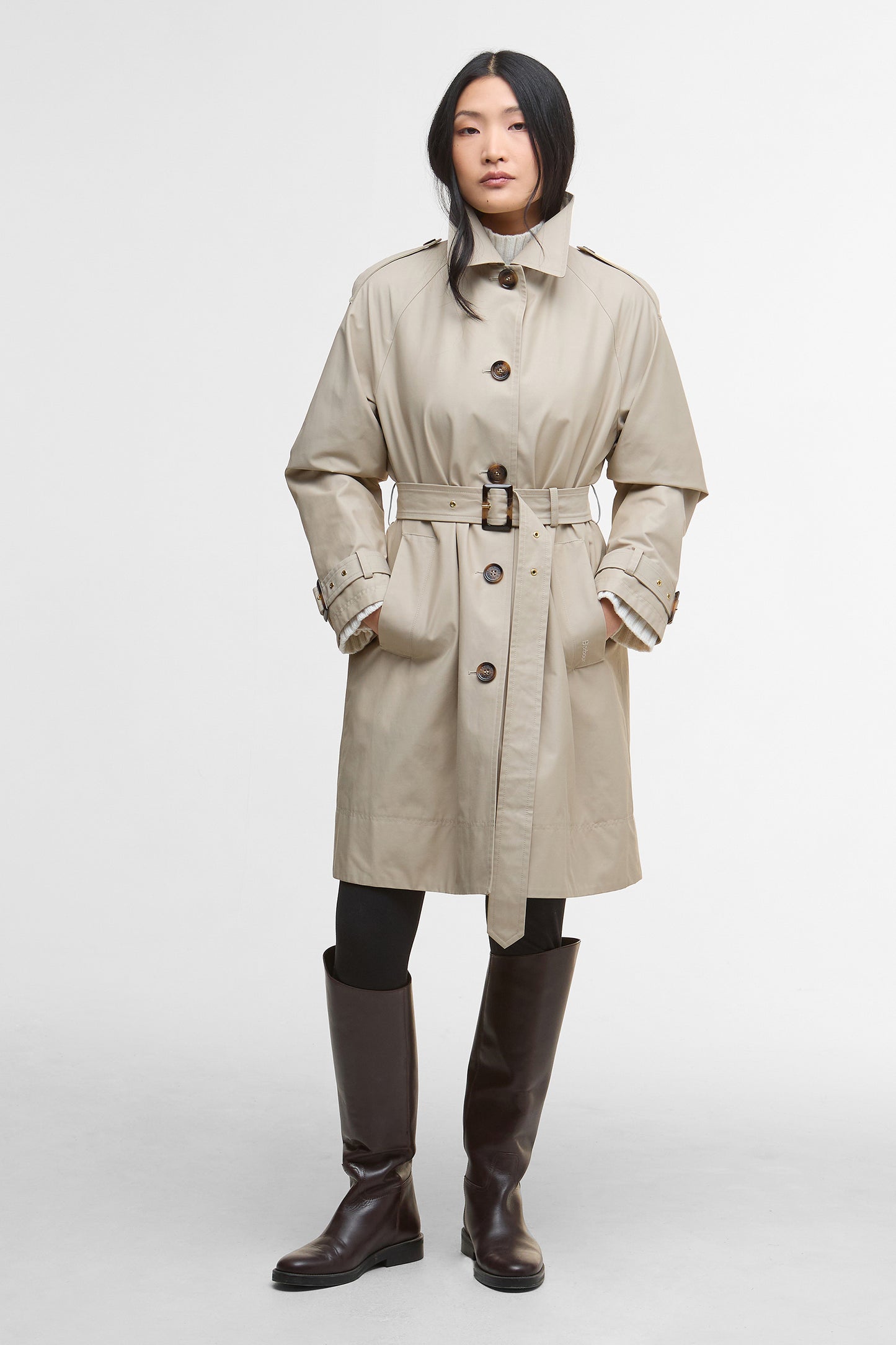 Maia Showerproof Jacket Mist/Hessian Tartan