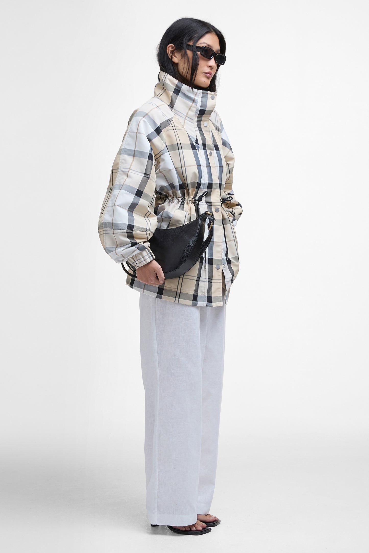 Suri Checked Showerproof Jacket Safari Dress Tartan/Mist