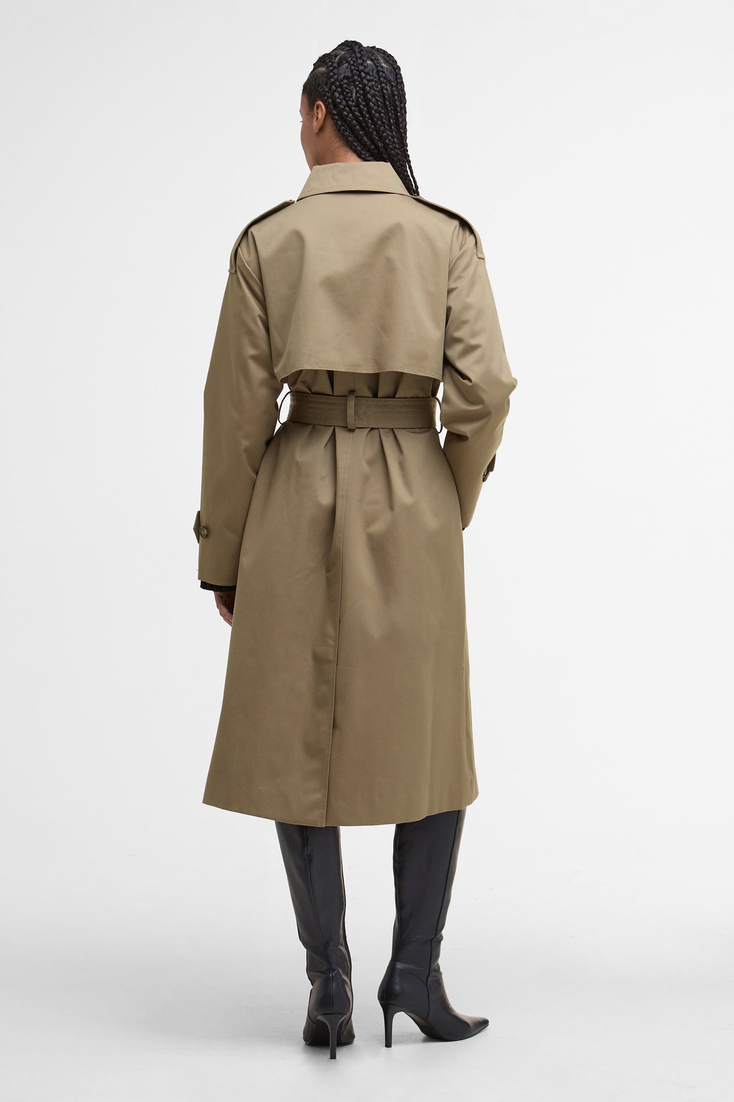 Aoife Trench Showerproof Military Brown/Hessian Tartan