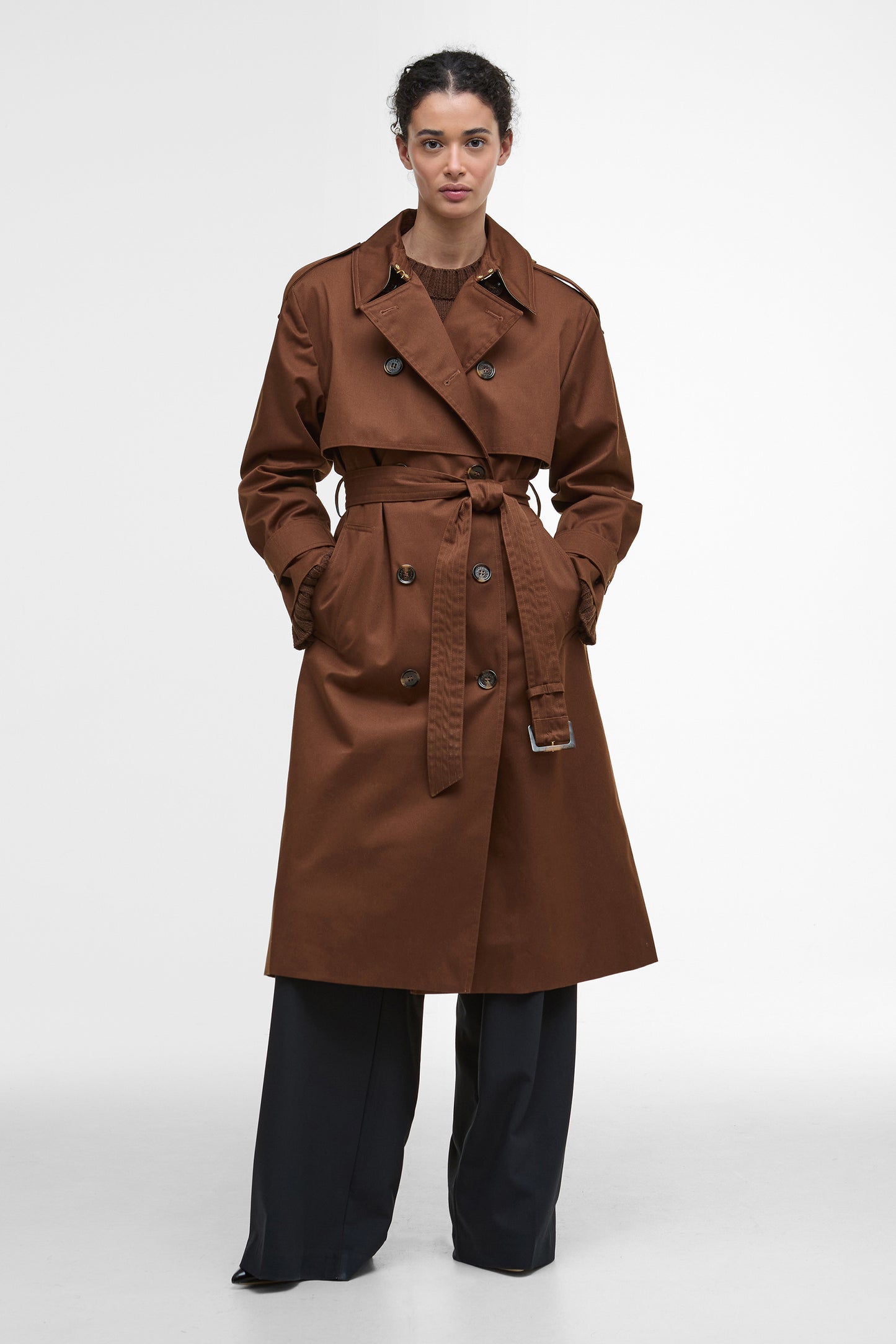 Aoife Trench Showerproof Vicuna/Hessian Tartan