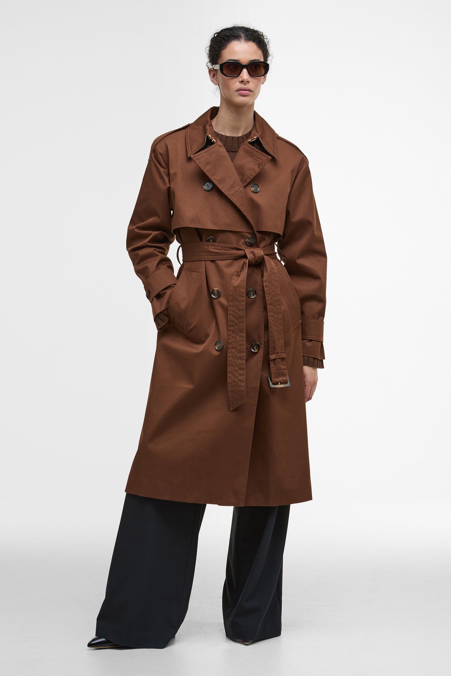 Aoife Trench Showerproof Vicuna/Hessian Tartan