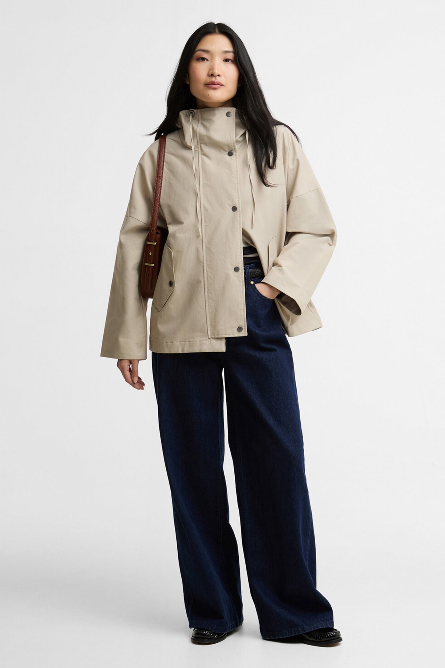 Kingswood Showerproof Jacket Light Sand/Navy Gingham