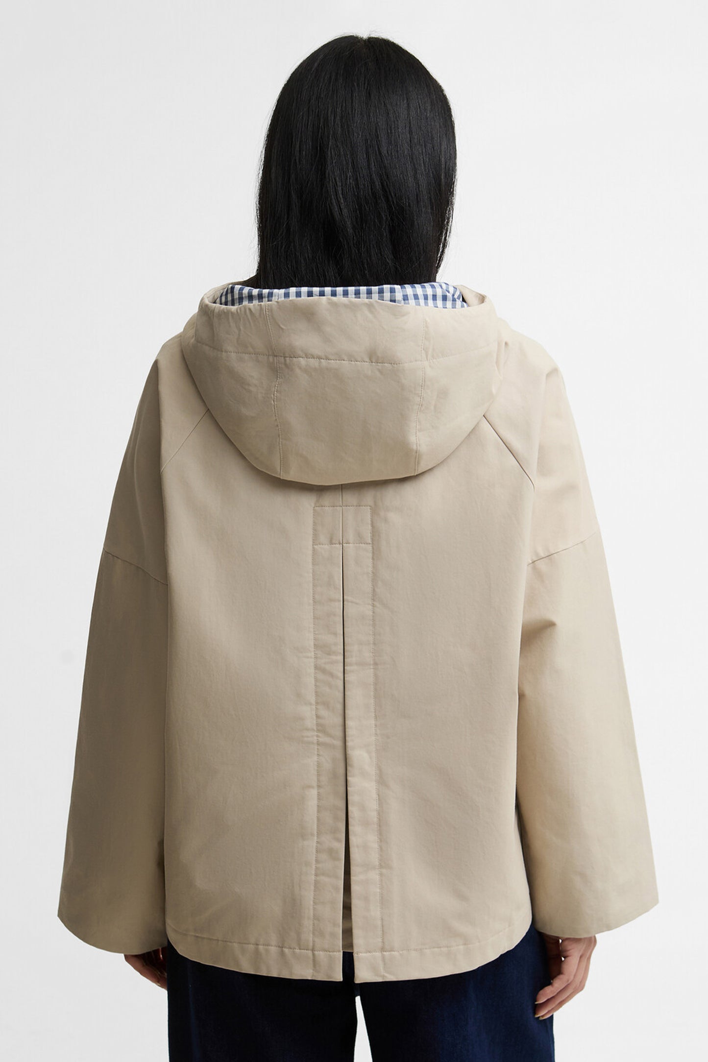 Kingswood Showerproof Jacket Light Sand/Navy Gingham