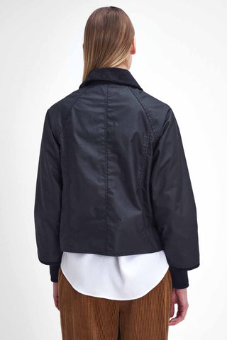 Cropped Beadnell Wax Jacket Black/Classic