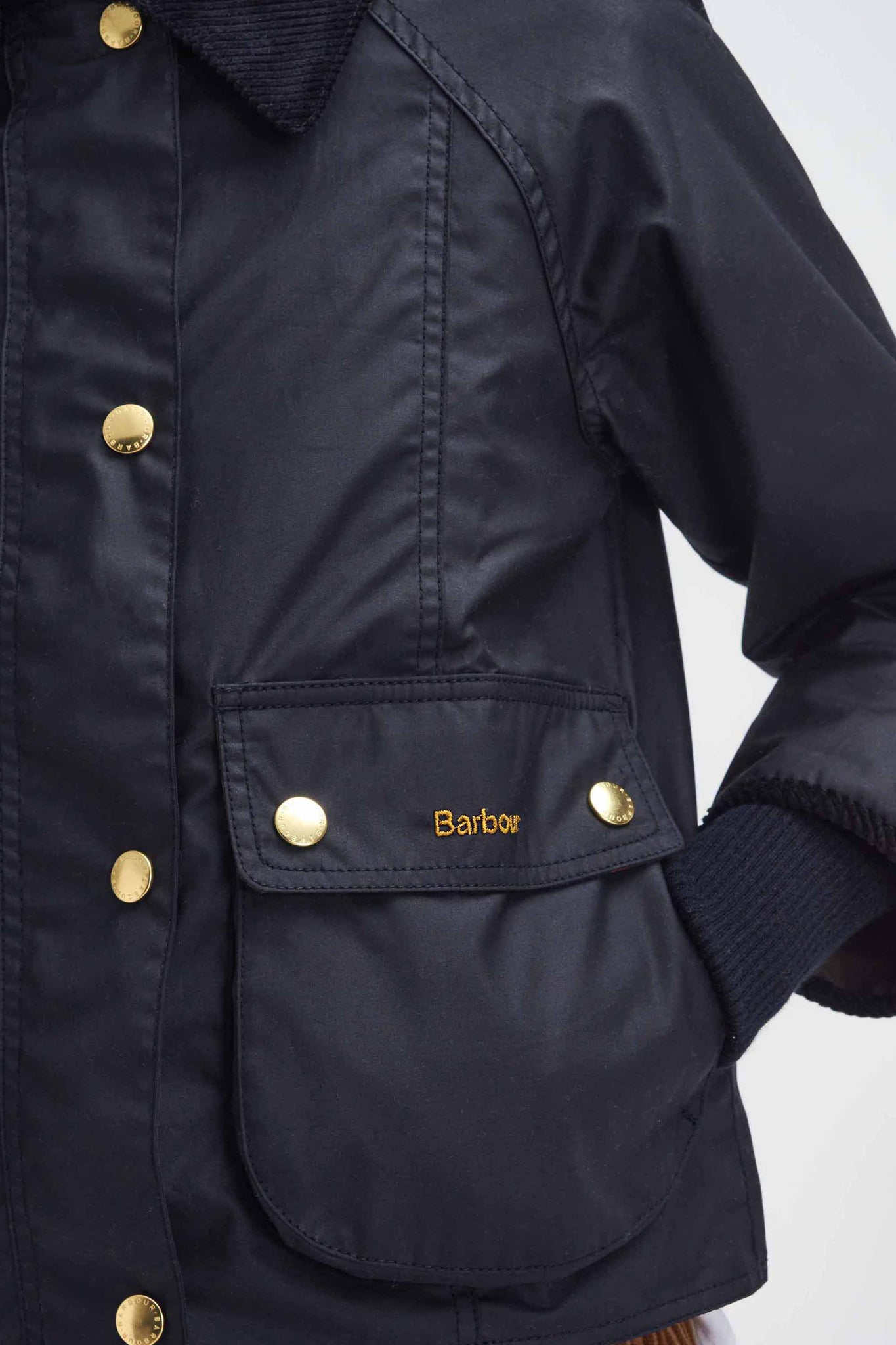 Cropped Beadnell Wax Jacket Black/Classic