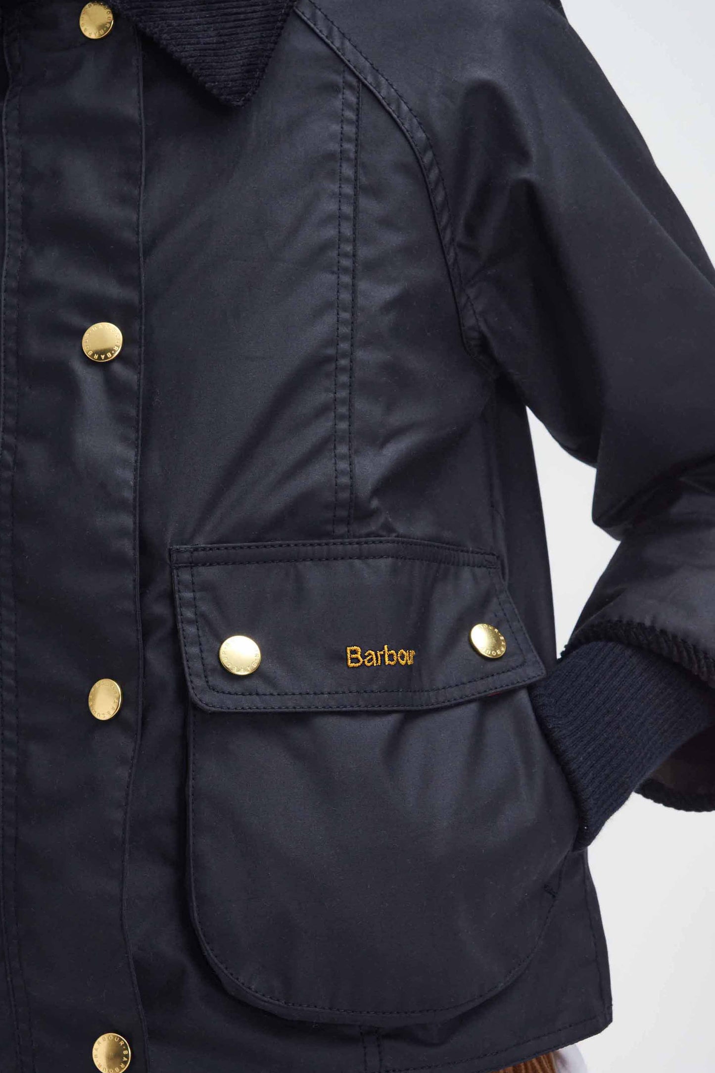 Cropped Beadnell Wax Jacket Black/Classic