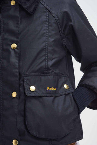 Cropped Beadnell Wax Jacket Black/Classic