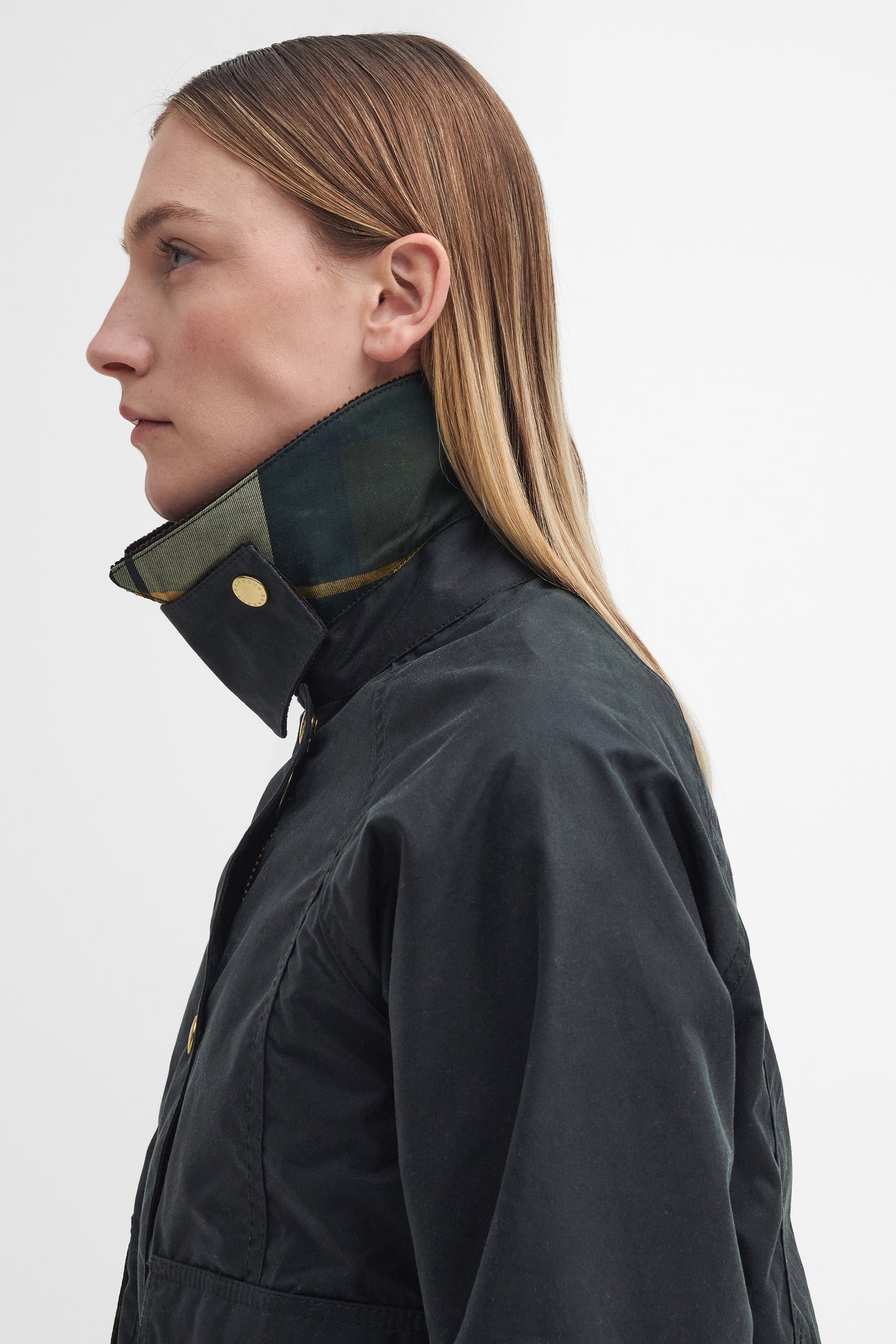 Cropped Beadnell Wax Jacket Sage/Ancient
