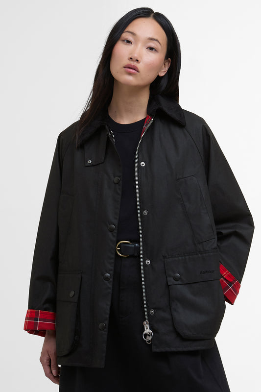 Bedale Wax Jacket Black/Cardinal