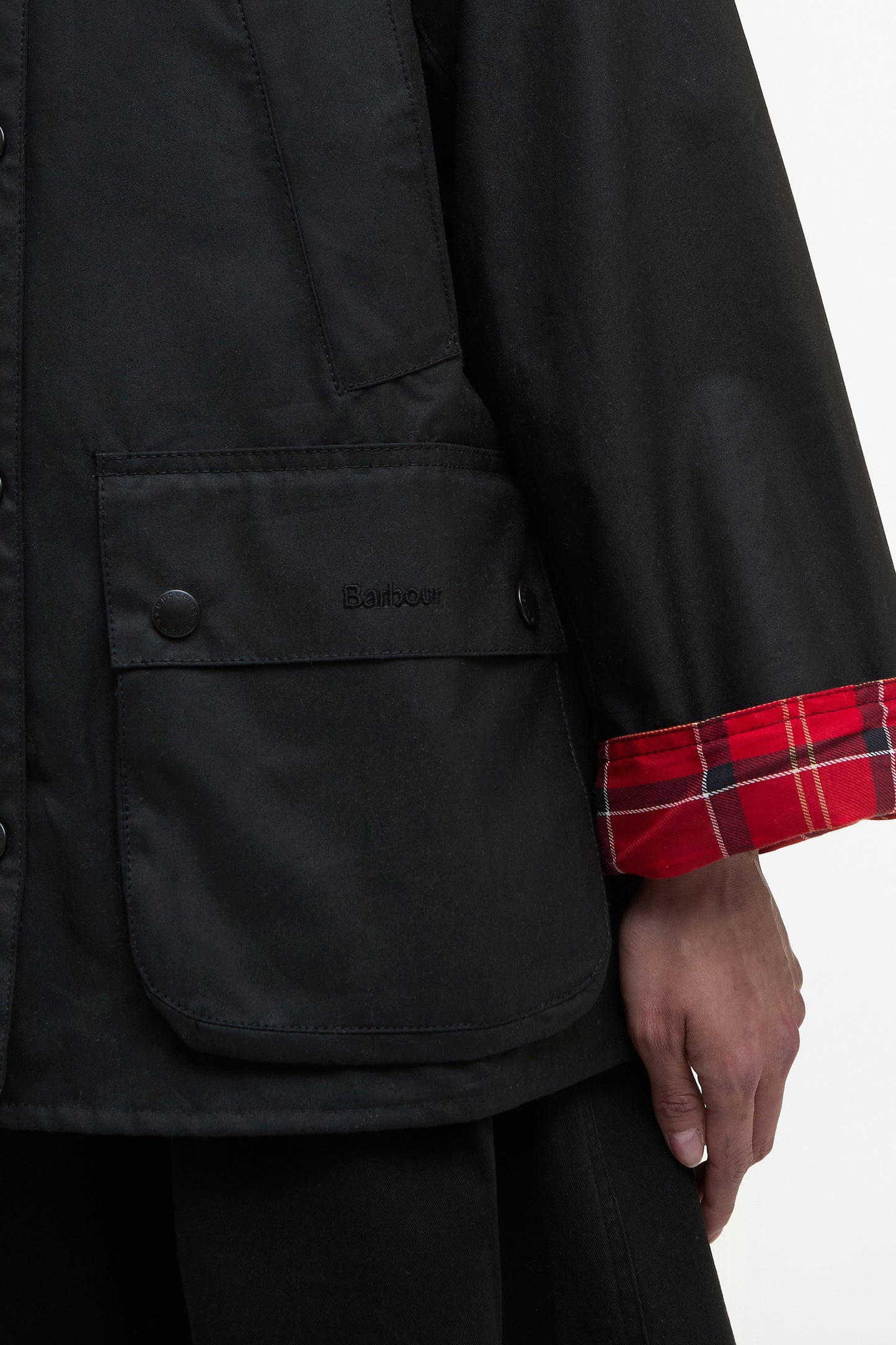 Bedale Wax Jacket Black/Cardinal