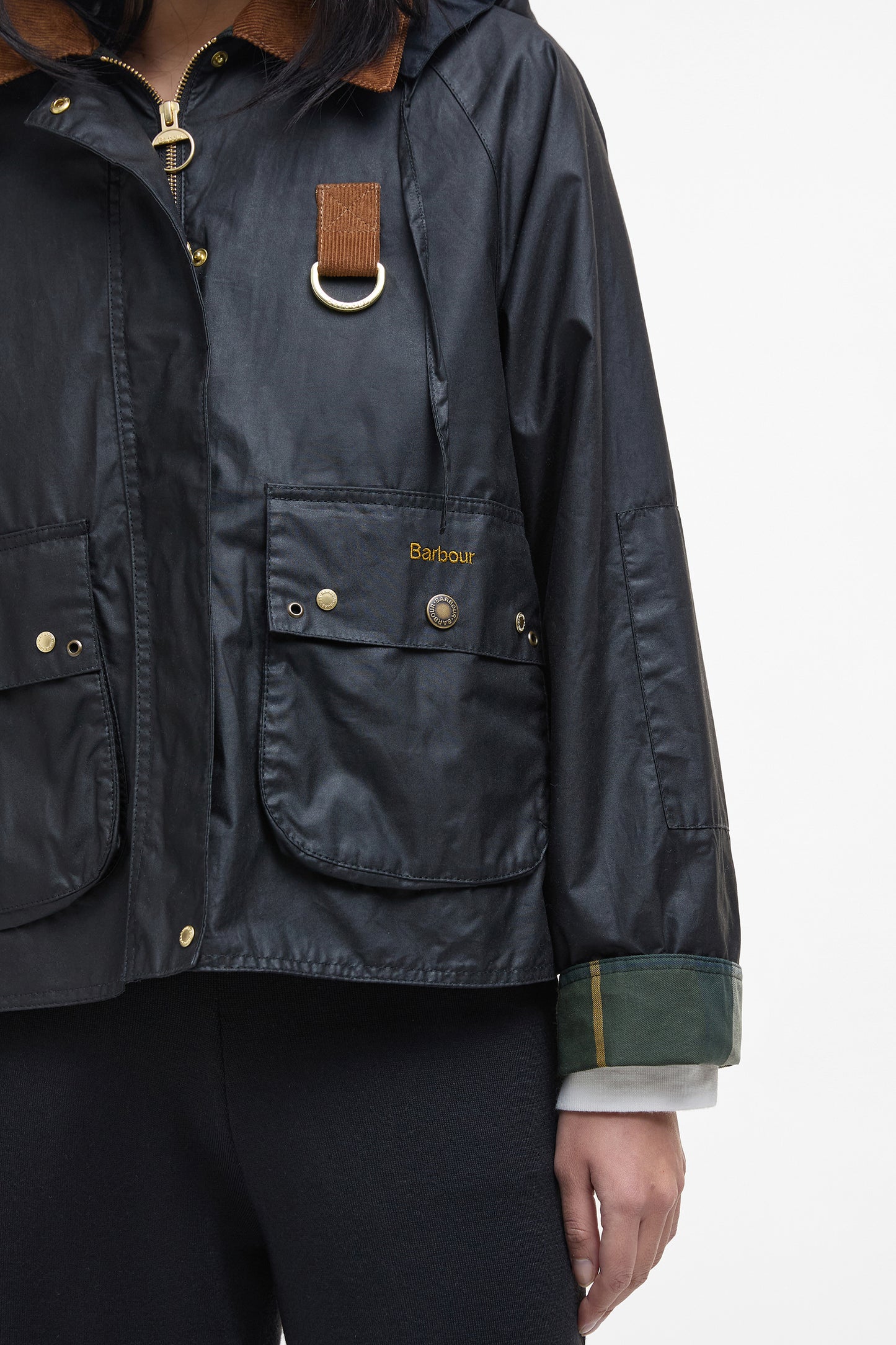 Erma Wax Jacket Black/Ancient Tartan