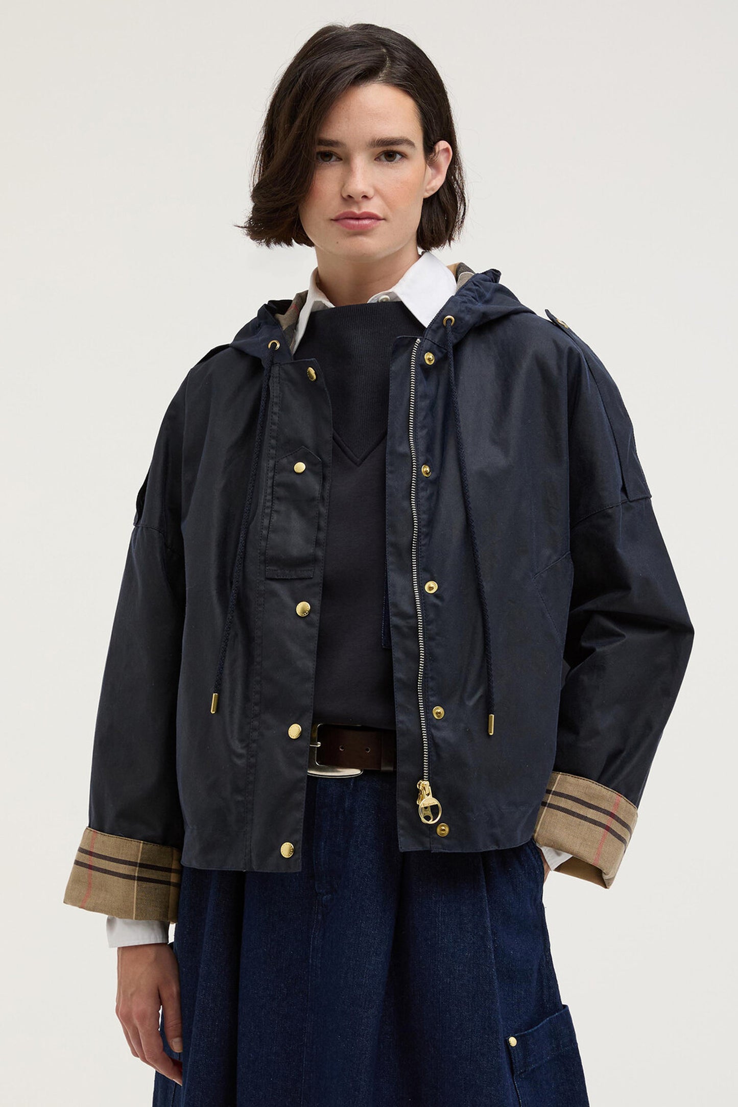 Ryedale Wax Jacket Royal Navy/Dress Tartan