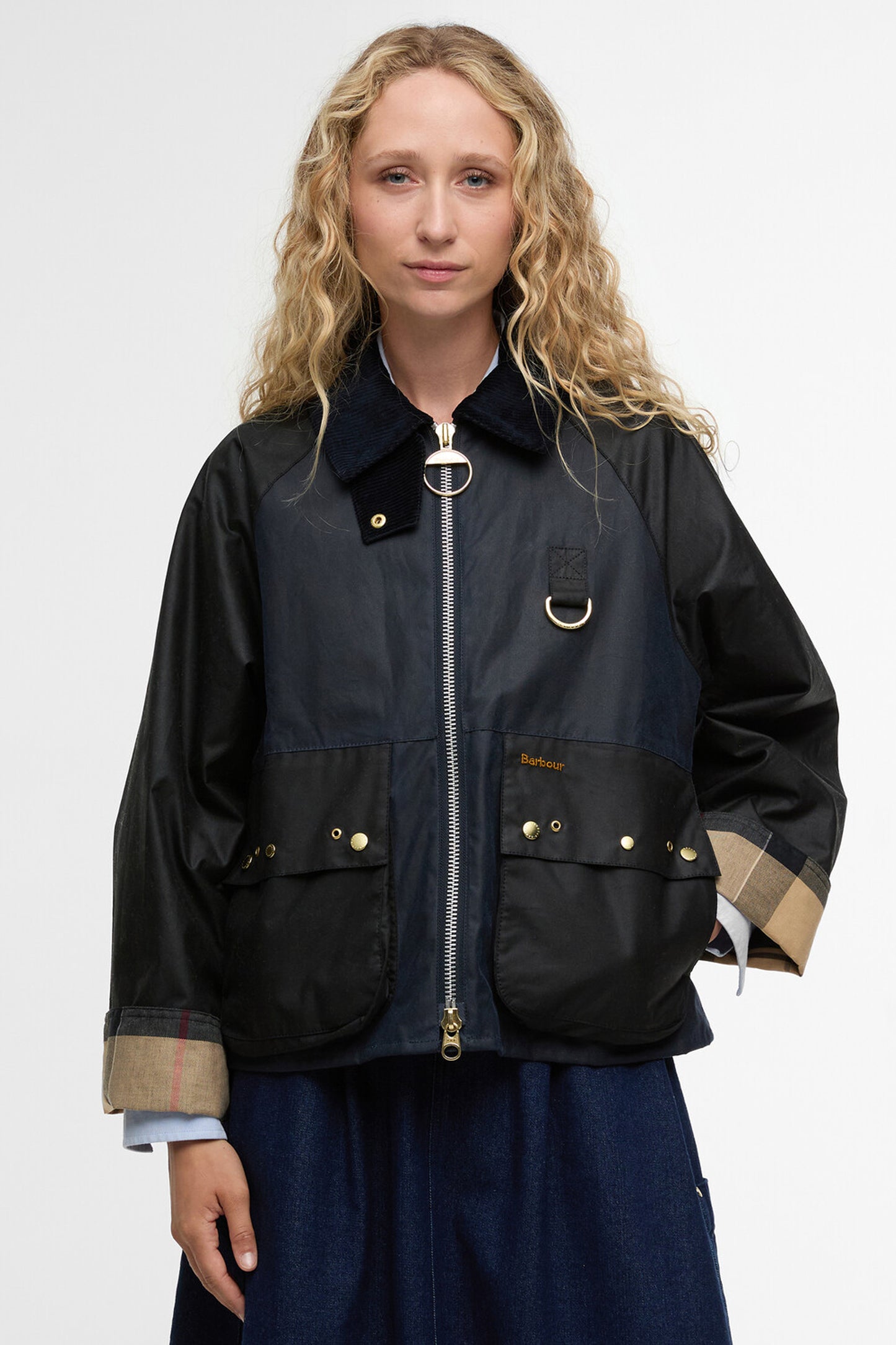 Kearton Wax Jacket Royal Navy/Black/Dress Tartan