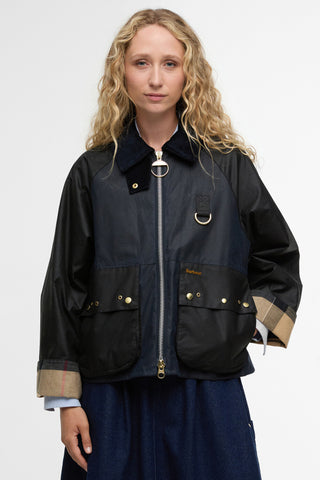 Kearton Wax Jacket Royal Navy/Black/Dress Tartan