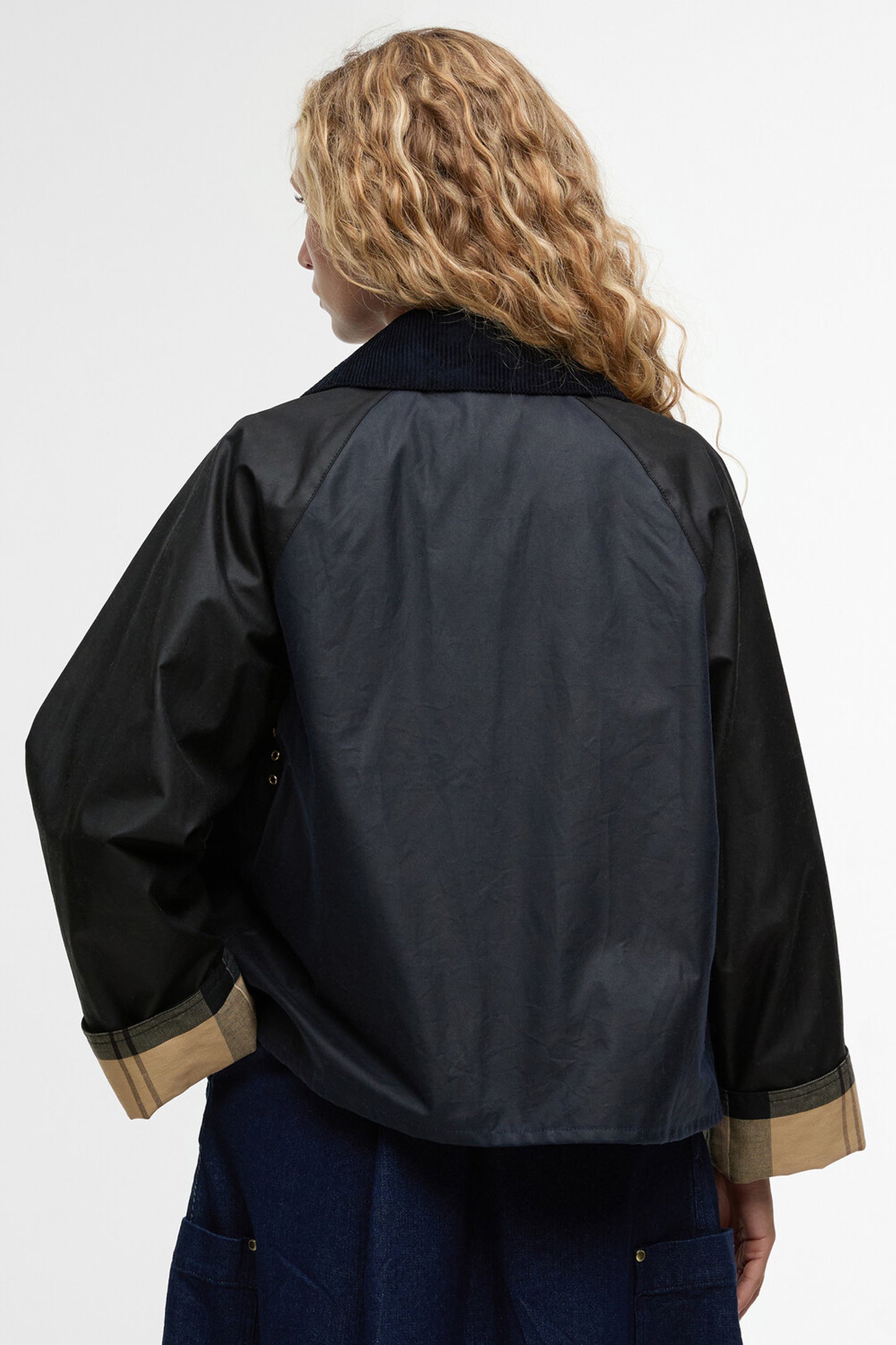 Kearton Wax Jacket Royal Navy/Black/Dress Tartan